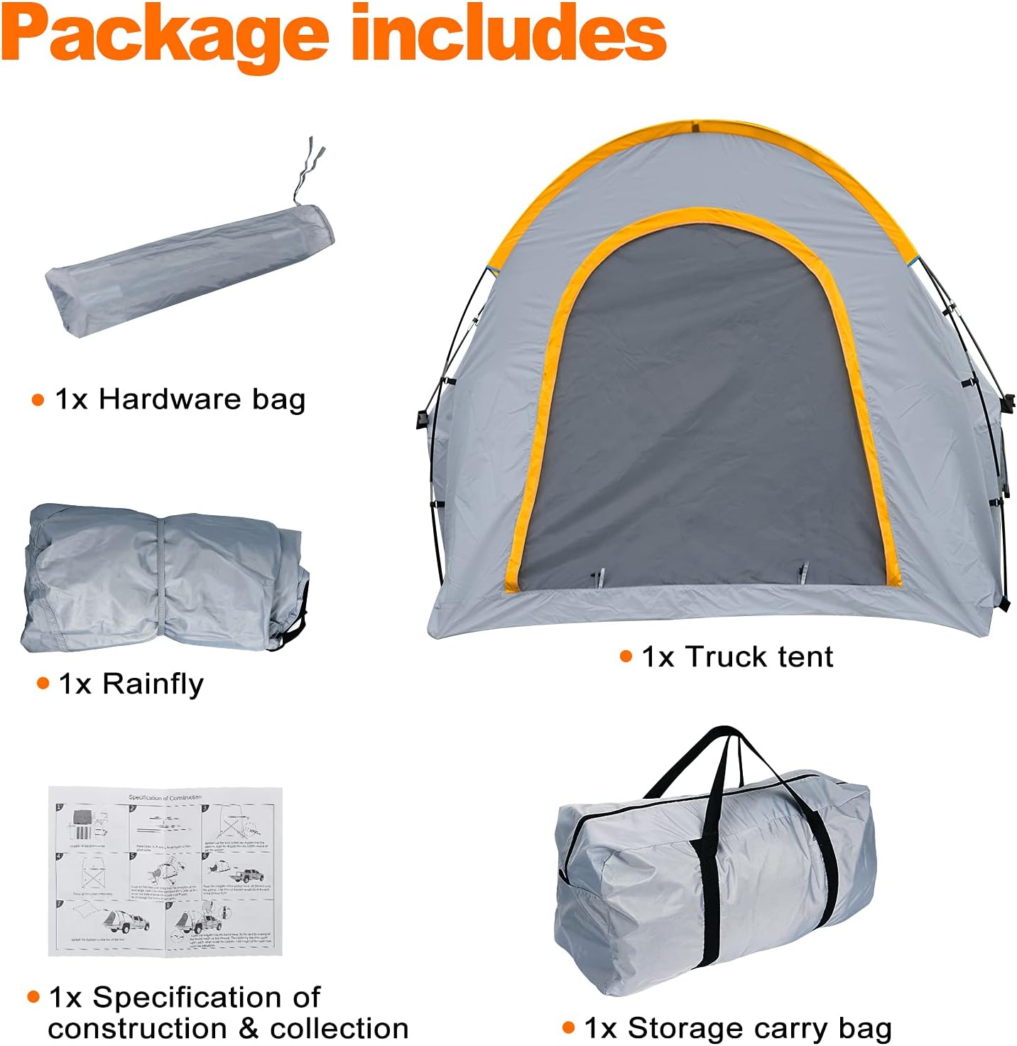 GOTIDY Pickup Truck Bed Camping Tent, Gladiator Truck Bed Tent with Removable Rainfly and Carrying Case