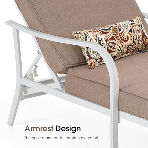 ivinta Outdoor Chaise Lounge Chair with Thick Cushion