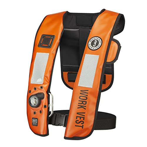 Mustang Survival - HIT Inflatable Work Vest for Adults (Orange & Black - One Size Fits All), Auto Hydrostatic