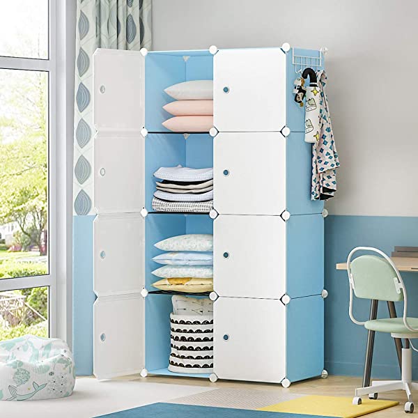 YOZO Cube Storage Organzier Portable Closet Wardrobe Bedroom Dresser (71x14x71 inches) Portable Closet Cube Shelf Armoire Pantry Cabinet, 25 Cubes