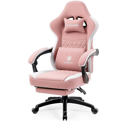 Dowinx Gaming Chair Breathable Fabric Computer Chair with Pocket Spring Cushion, Comfortable Office Chair with Gel Pad and Storage Bag