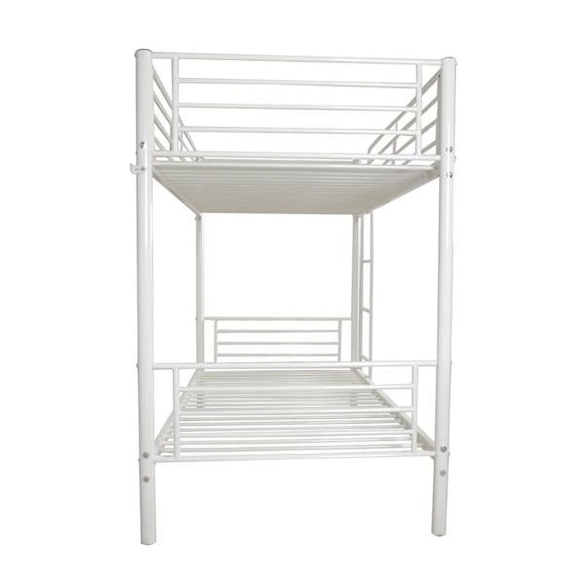 SYTHERS Twin Over Full Bunk Bed with Ladder & Full Length Guardrail, Space-Saving Twin Size Bed Frame for Kids Teens, White