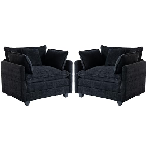 SweetGO corporation 40" Chenille Lounge Chair for Reading, Modern Couch Cozy Sofa Bed