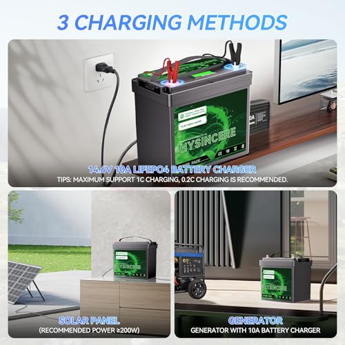 12V 100Ah LiFePO4 Lithium Battery, Mini Deep Cycle Rechargeable LiFePO4 Battery, Max.15000 Cycles Built in 100A BMS for RV, Trolling Motor, Camping