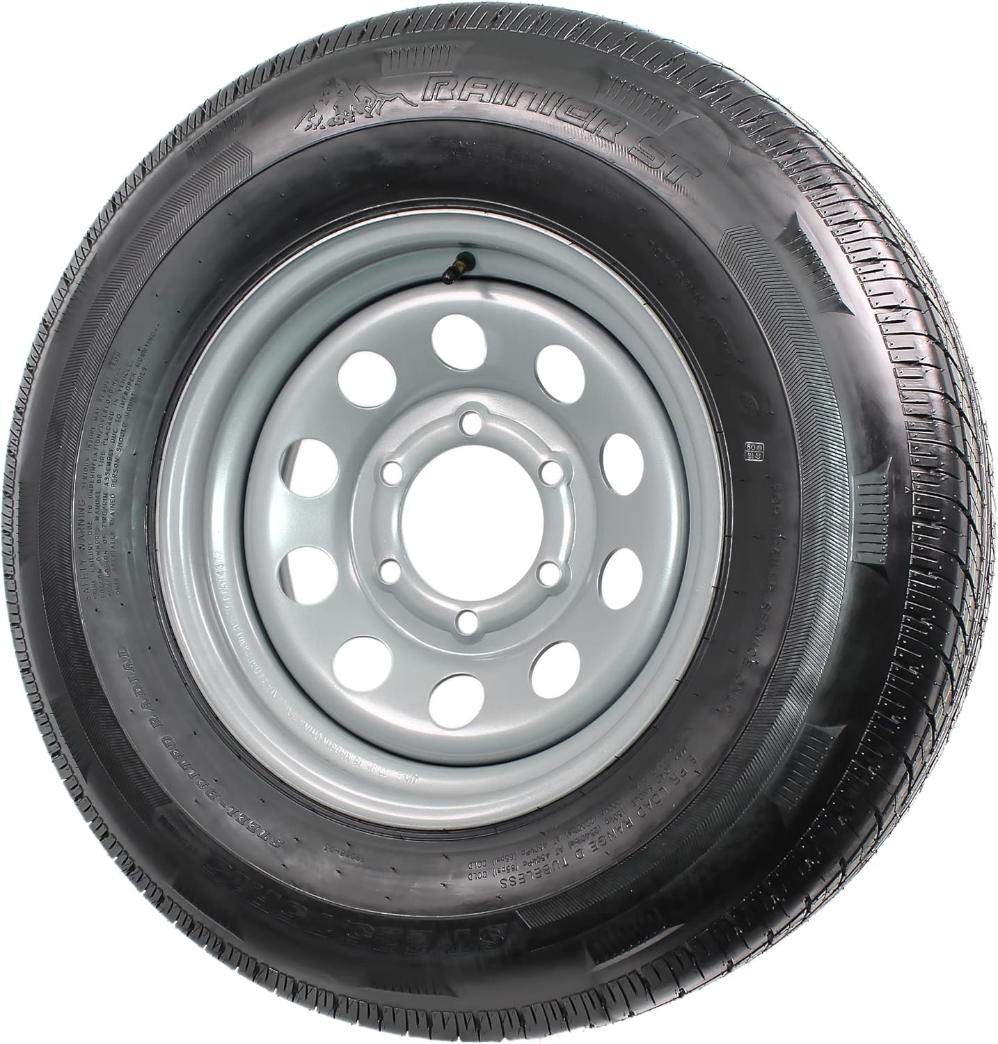 eCustomRim Radial Trailer Tire On Rim ST225/75R15 225/75-15 15 D 6 Lug Wheel Silver Modular - 6 Year Warranty w/Free Roadside