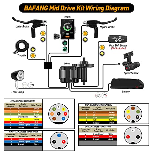 Bafang Electric Bike Conversion Kit Mid Motor BBS-HD 48 V 1000 W Motor Accessories Display Optional Kit Downtube Battery