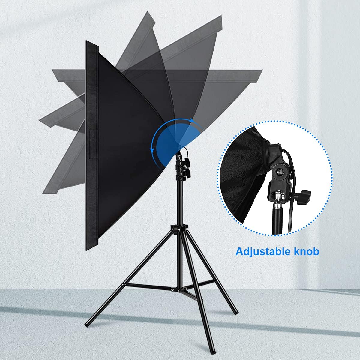 Portable Softbox Photography Video Lighting Kit Continuous Light System Background Frame Photography Photo Studio Equipment with 3 Colors Backdrop