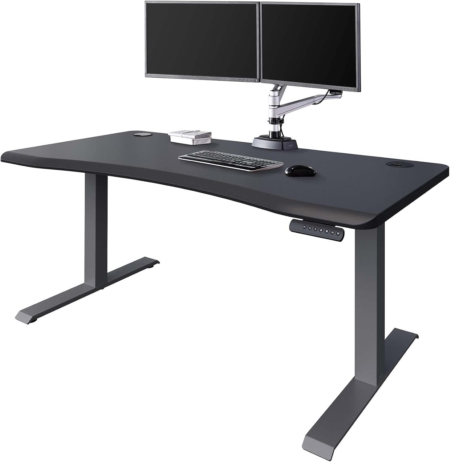 Vari Curve Electric Standing Desk 60" x 30" - Sit to Stand Desk for Home or Office - 4 Programmable Height Settings