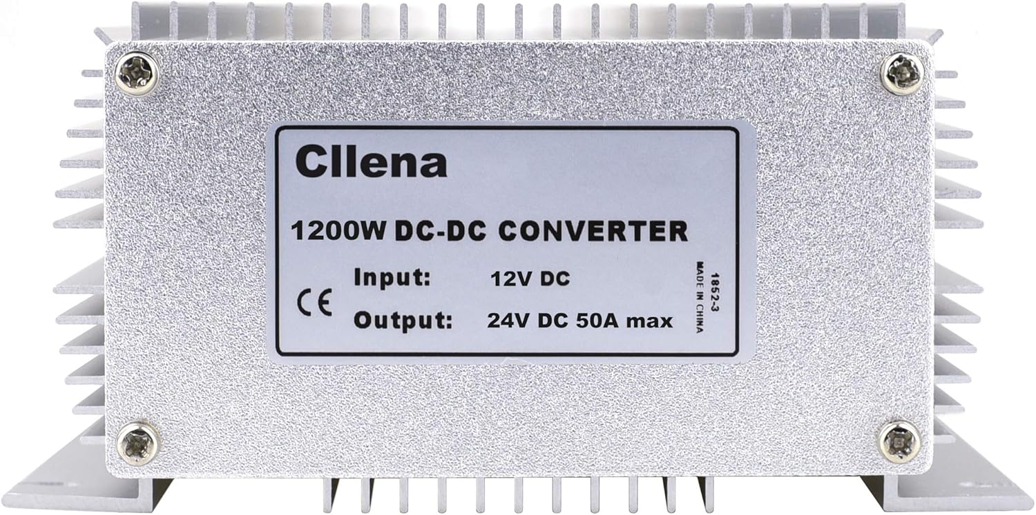 Cllena DC/DC 12V to 24V Boost Converter 50A 1200W Step Up Voltage Regulator Module Car Power Supply Voltage Transformer (Input 10V-16V)