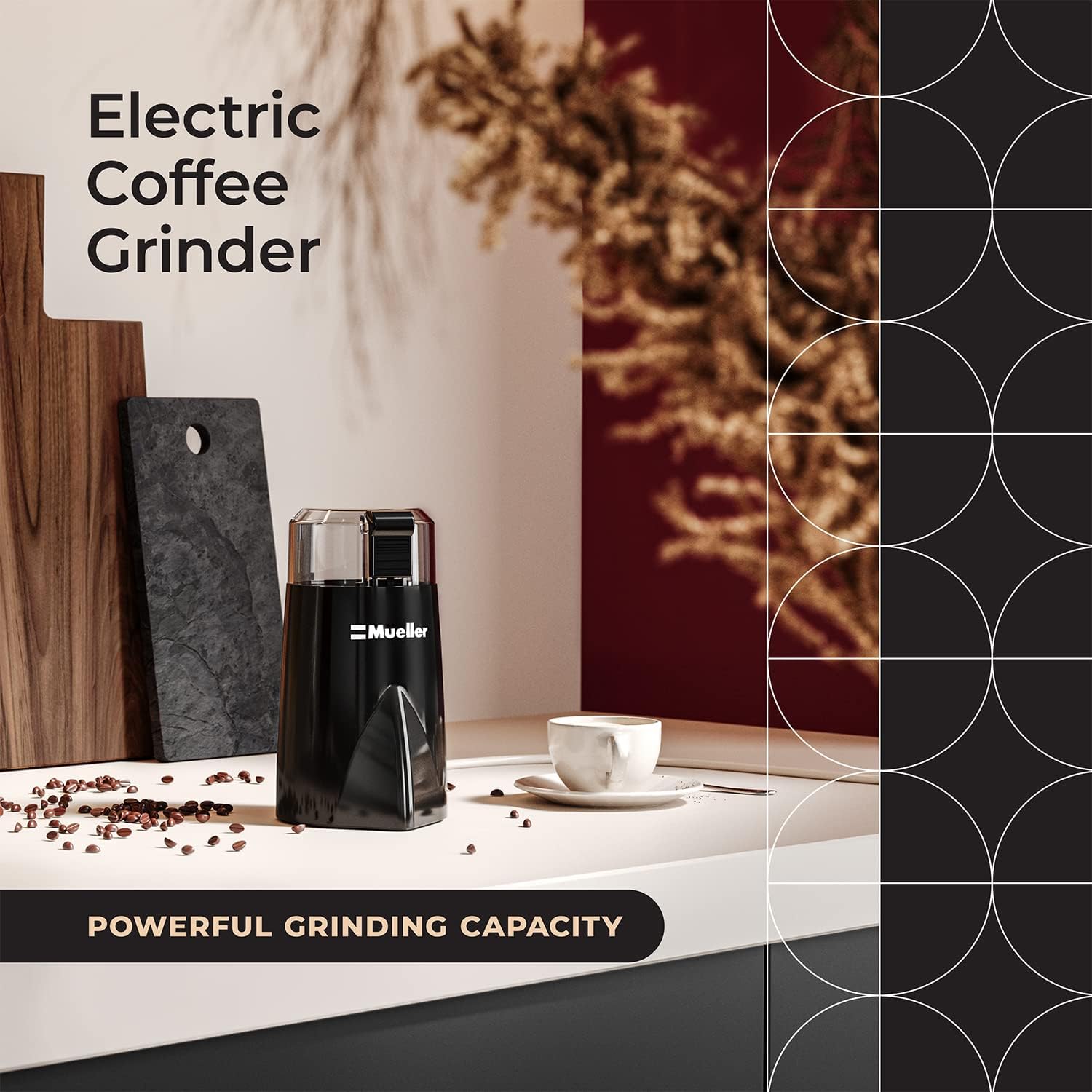 Mueller HyperGrind Precision Electric Spice/Coffee Grinder Mill with Large Grinding Capacity and Powerful Motor also for Spices, Herbs, Nuts, Grains