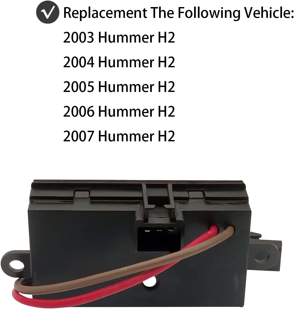Auztto Blower Motor Resistor Heater Blower Motor Fan for 2003-2007 Hummer H2 Replace 19331830 19329838 89023355 93803637 88986529 15-80388 15-80655