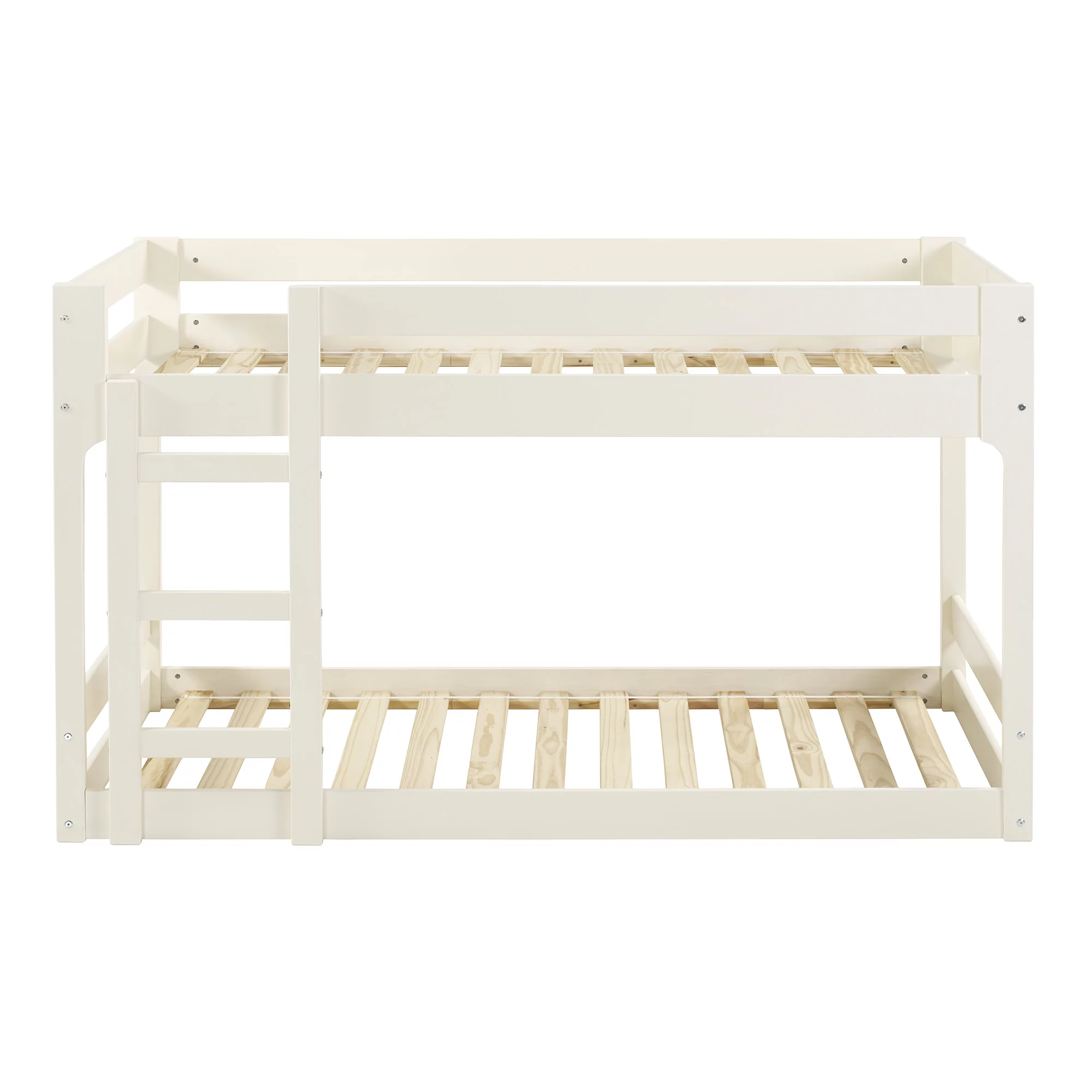 Walker Edison Modern Twin Over Twin Youth Bunk Bed, White