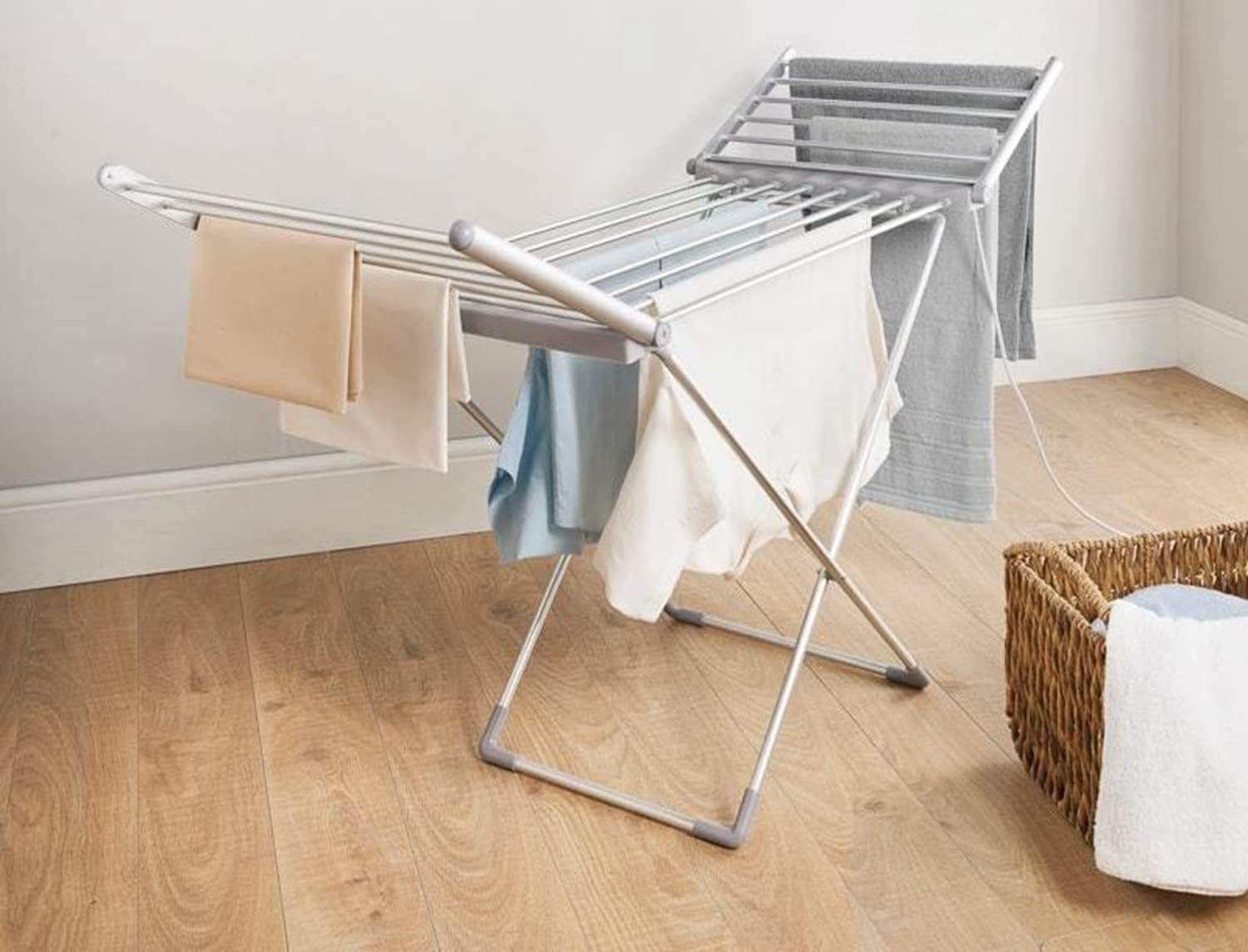 Heated Clothes Drying Rack, Folding Electric Clothes Drying Rack, Collapsible Laundry Drying Rack