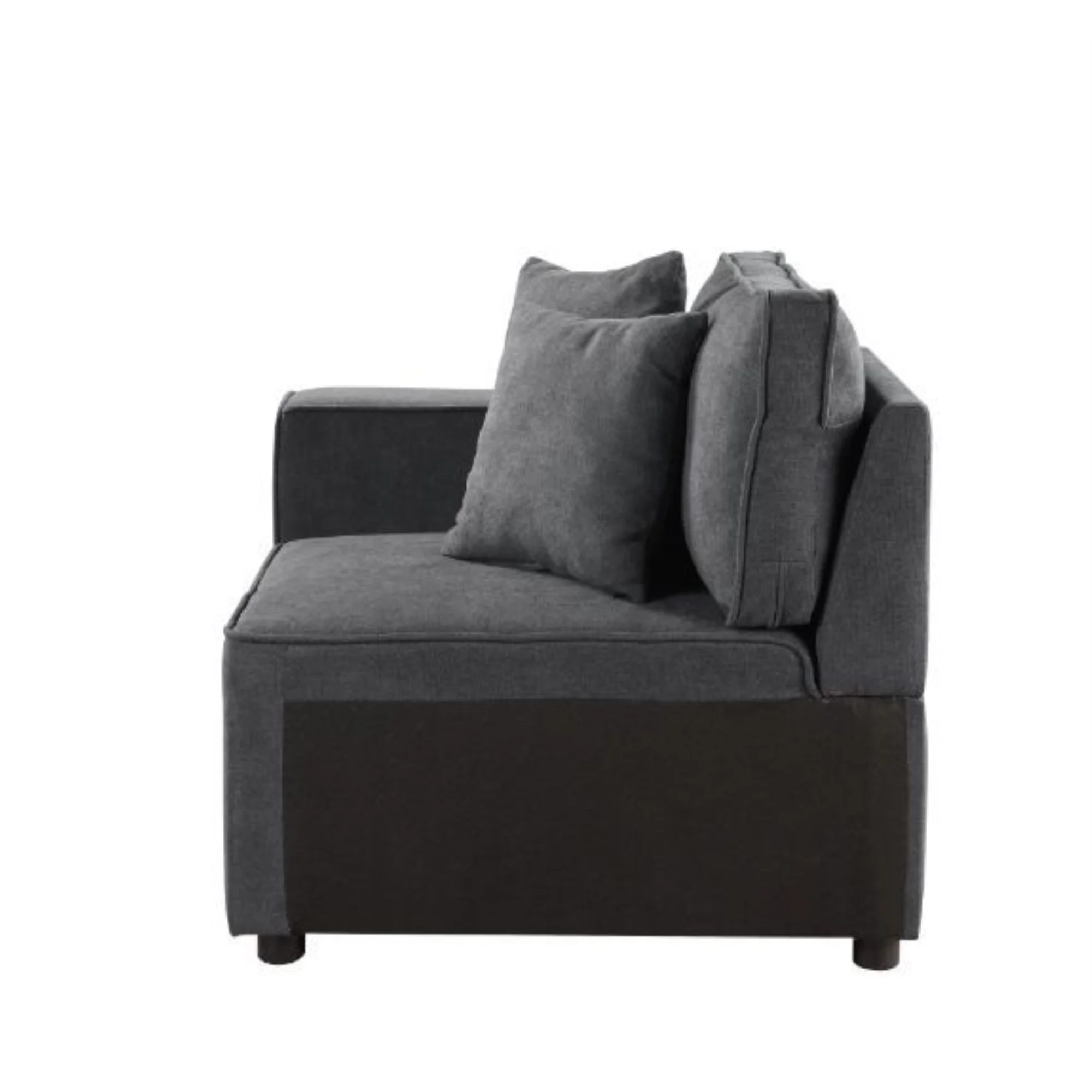 Acme Furniture Sectional Sofa, Gray, Fabric
