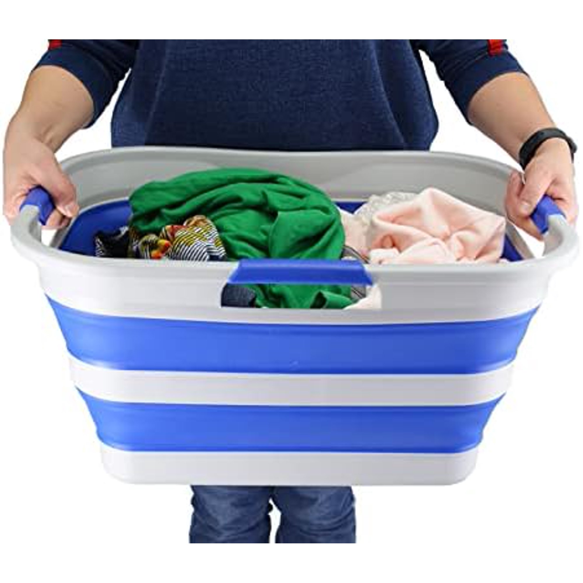 30L(8 gallon) Collapsible Plastic Laundry Basket - Foldable Pop Up Storage Container/Organizer - Space Saving Hamper/Basket