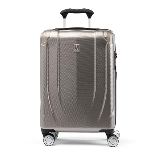 Travelpro Pathways 3 Hardside Expandable Luggage, 8 Spinner Wheels, Lightweight Hard Shell Suitcase, Carry On 21 Inch, Black Knight