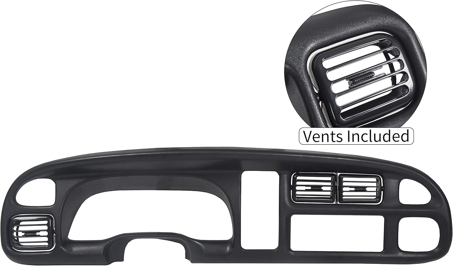 ECOTRIC Front Dash Pad Cover Overlay Dashboard Cap Compatible with 1998-2001 Dodge Ram Trucks Gray Molded Dash Bezel Protector