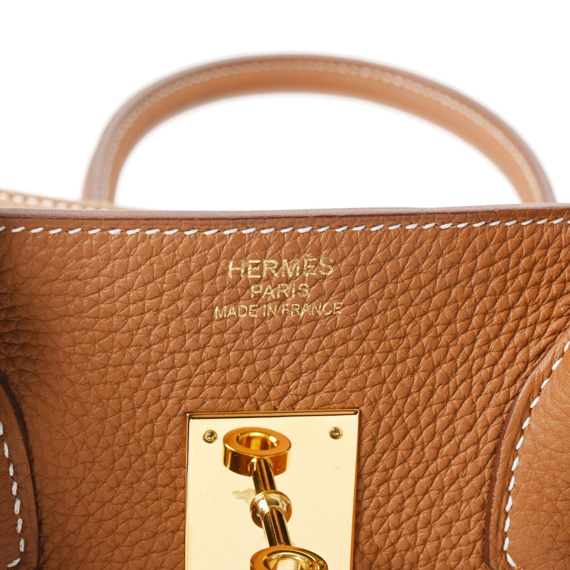 Pre-Owned HERMES Birkin 35 Gold - D stamp (circa 2019) Unisex Togo Handbag (Good)