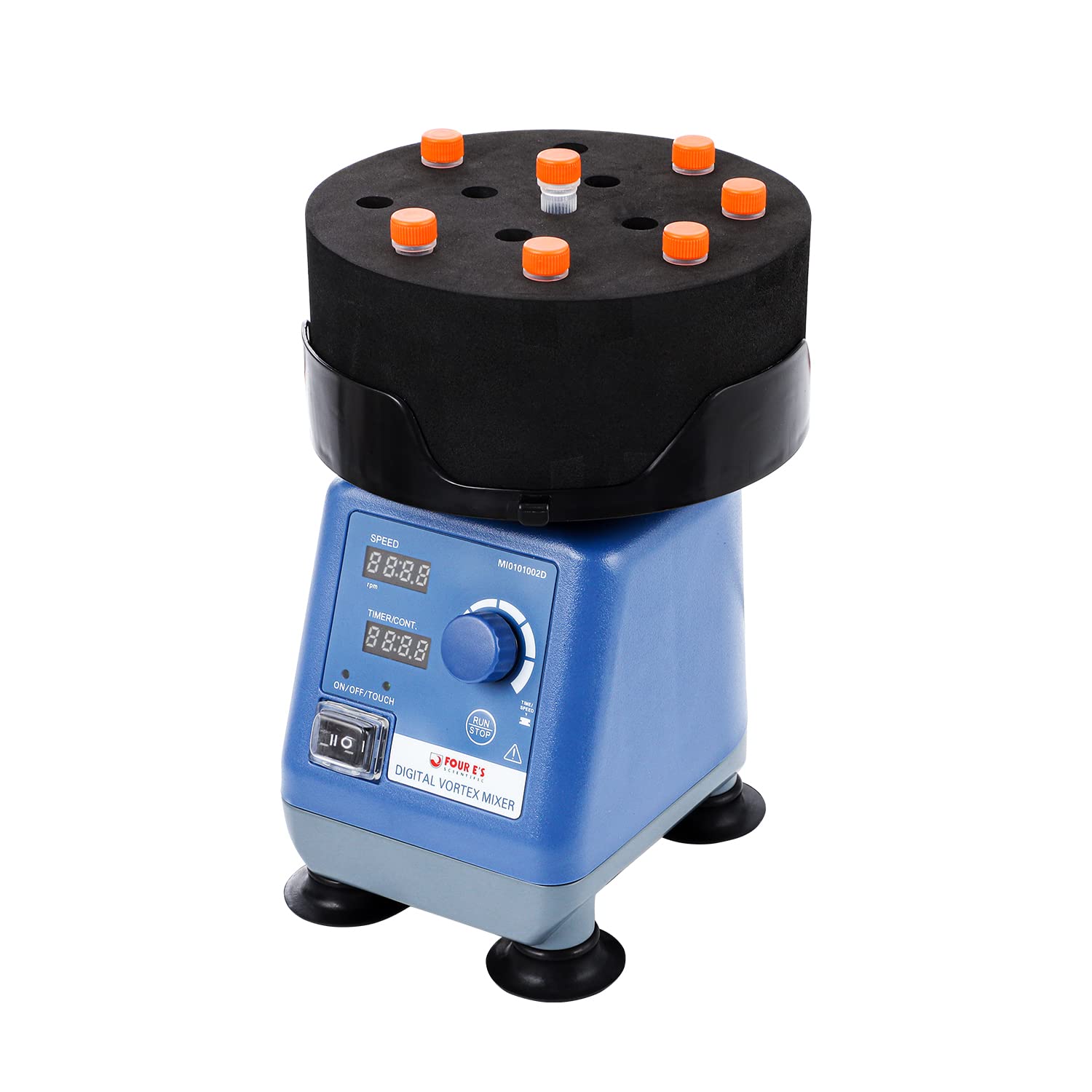 Four E's Scientific Laboratory Vortex Mixer Speed 0-3000rpm, Touch & Continuous Function - Vortex Shaker Mixer Test Tubes Acrylic Paints Tattoo Ink