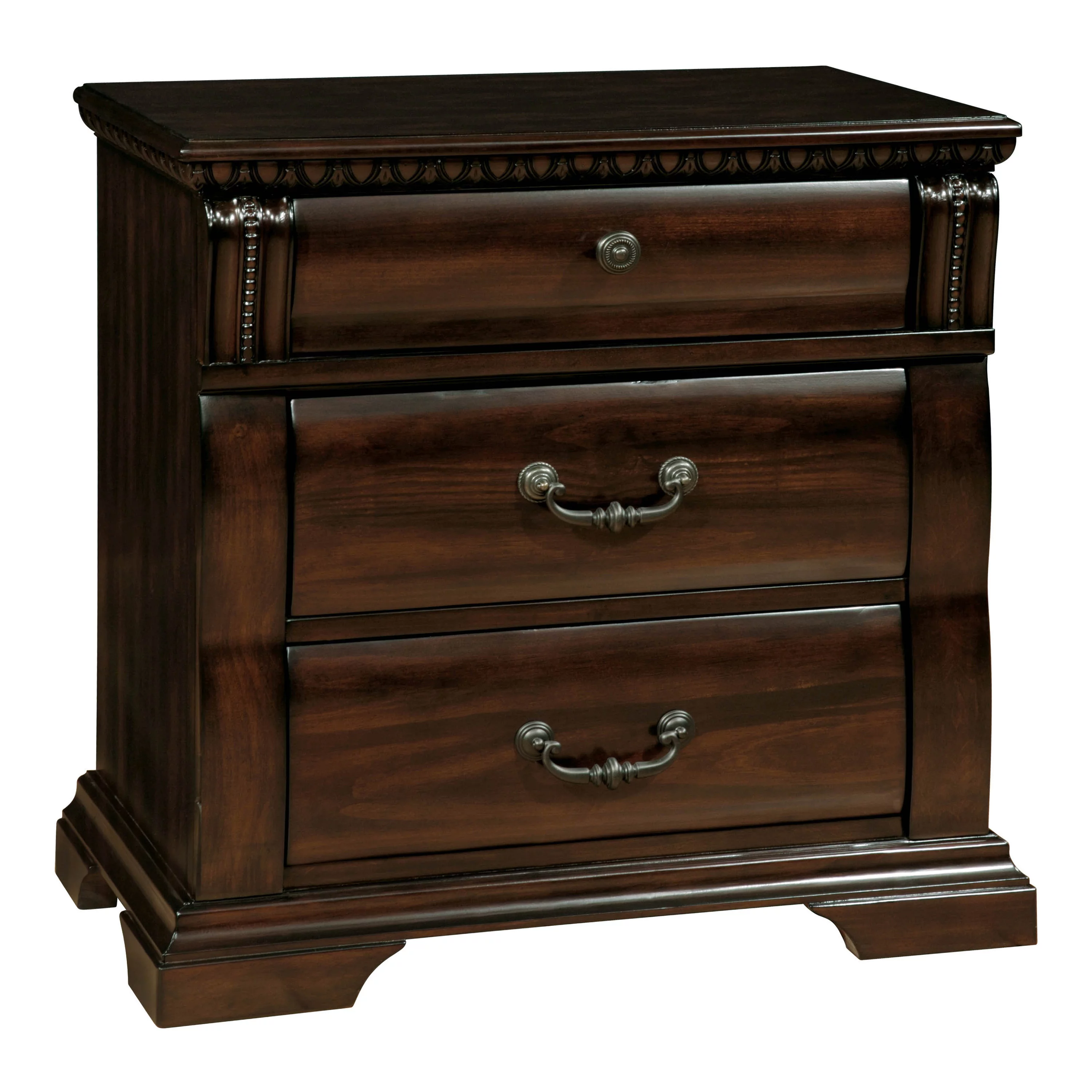Furniture of America Oulette 2-Piece Solid Wood Bedroom Set in Cherry Finish, Eastern King