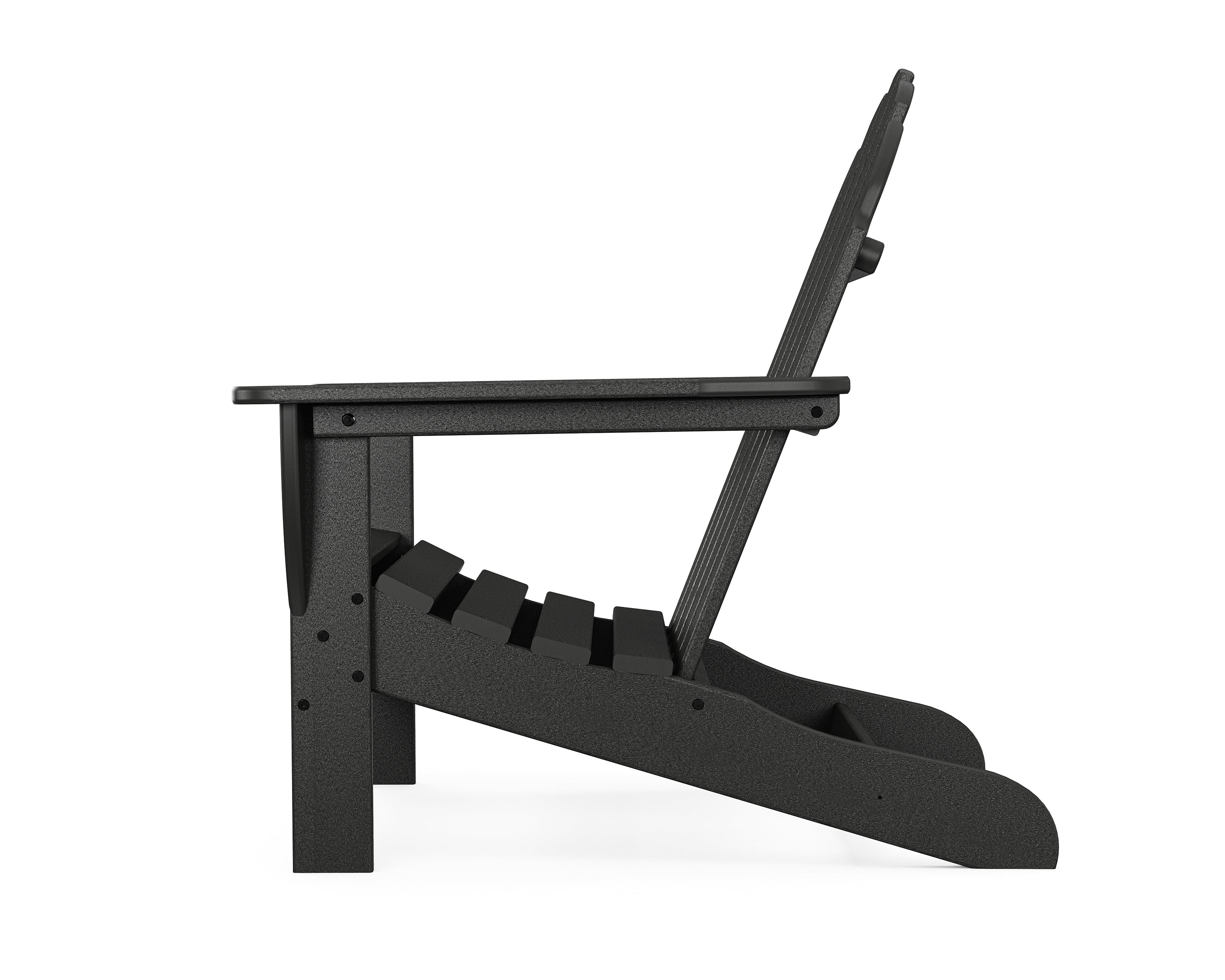 POLYWOOD Classic Adirondack 3-Piece Set with South Beach 18" Side Table in Black