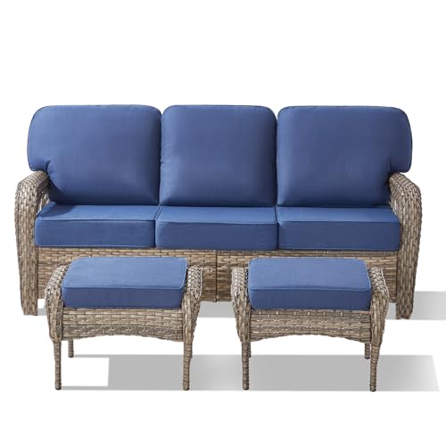 7 Pieces Outdoor Furniture Set with Swivel Chairs