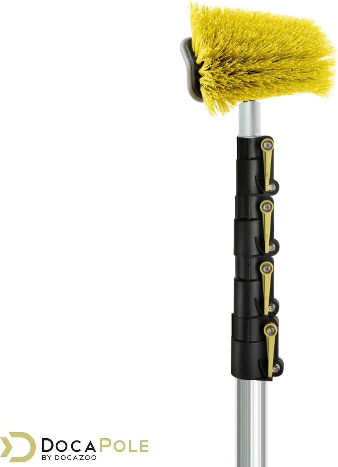 DocaPole 11 Inch Hard Bristle Deck Brush with 5-12 Foot Extension Pole: Includes Scrub Brush with Long Handle Telescoping Pole