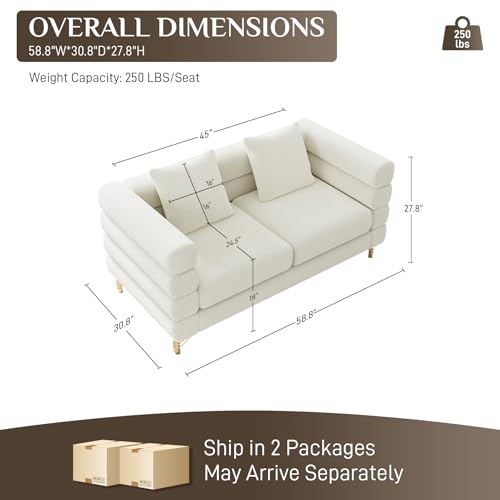 Cloud Couch for Living Room, 79" Modern Overstuffed Deep Seat Boucle Sherpa 3 Seater Sofa with 3 Pillows