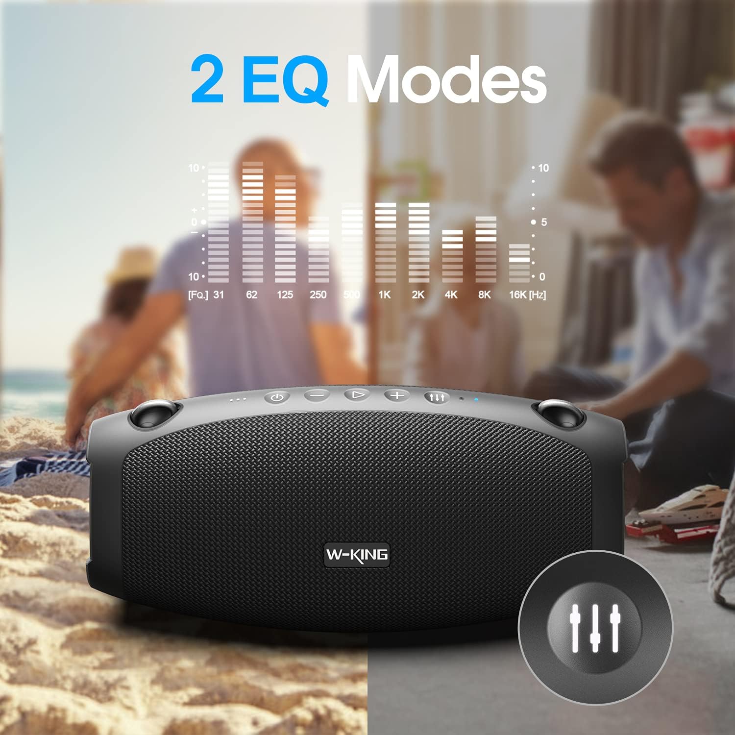 Bluetooth Speaker, W-KING 70W Super Punchy Bass Portable Wireless Speaker Loud, 13200mAh Power Bank, IPX6 Waterproof Outdoor, Bluetooth 5.0