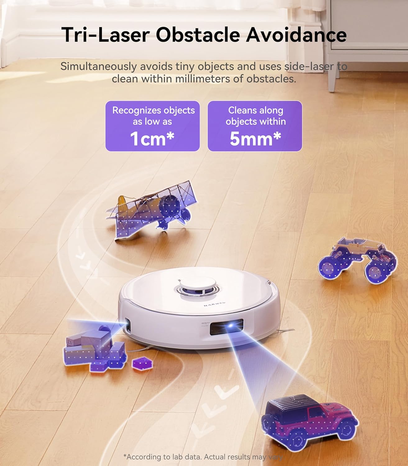 NARWAL Freo X Ultra Robot Vacuum and Mop Combo with 3*Disposable Dust Bags. 8200 Pa, Auto Mop Drying/Washing, Zero-Tangling, DirtSense™