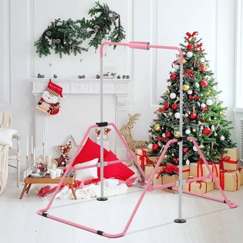 Expandable Gymnastics Bar for Kids, Adjustable Height Junior Training Kip Bar, Folding Gymnastic Horizontal Bars Monkey Bar