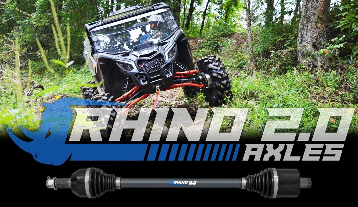 SuperATV Heavy Duty Rhino 2.0 Axle for Can-Am Commander/Commander Max 800/1000 | Stock Length CV Axle- FRONT LEFT | 2X Stronger Than Stock!