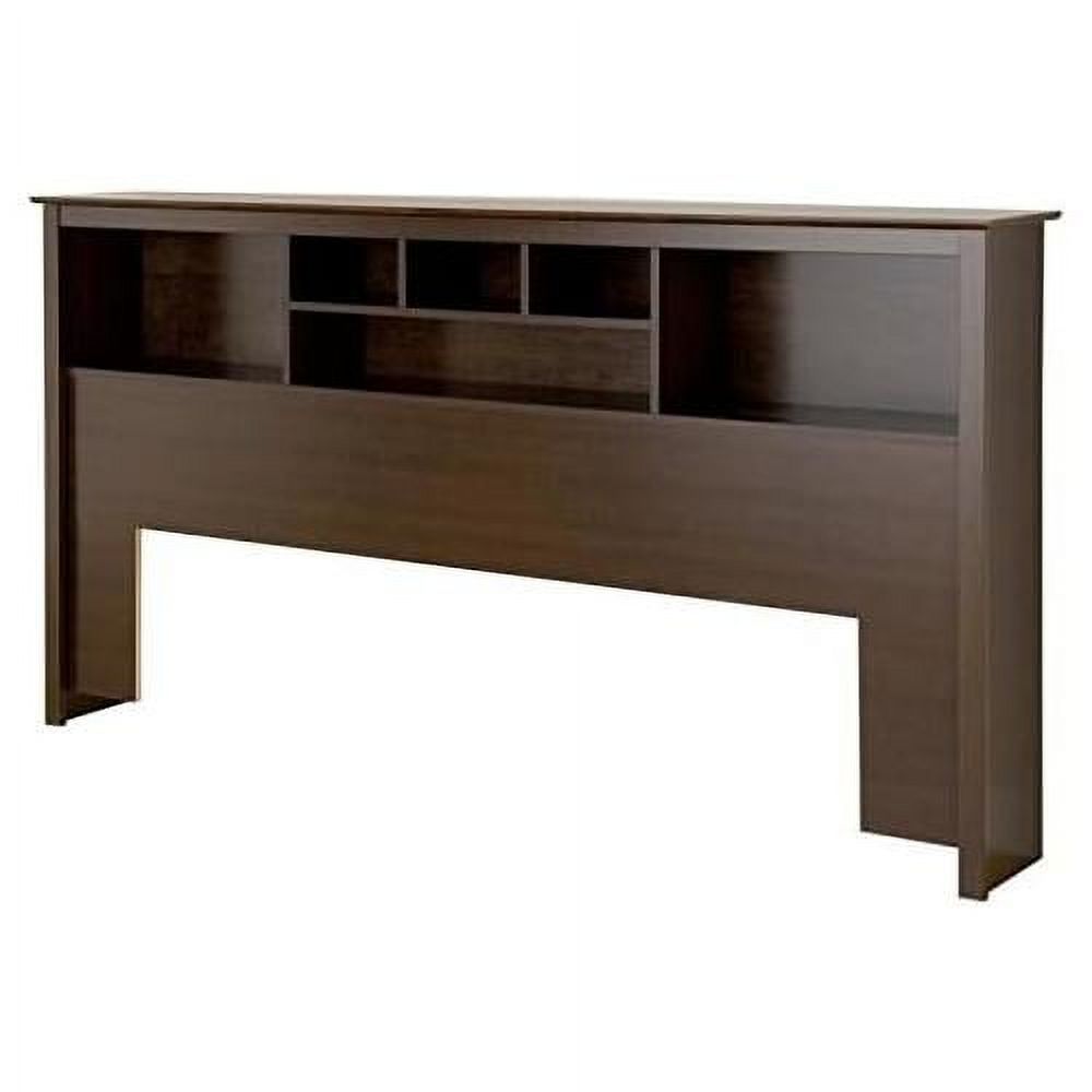 Transitional Wood King Bookcase Headboard In Espresso