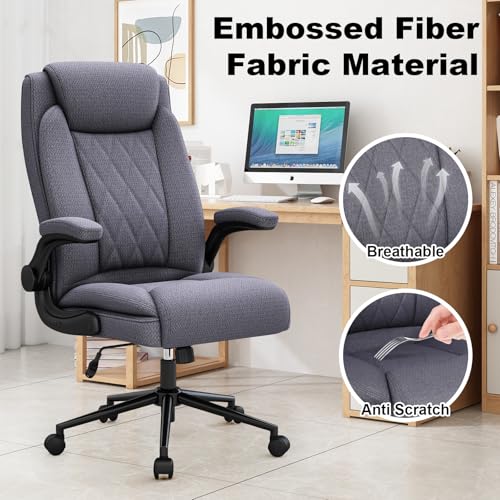 ralex-chair Big and Tall Fabric Office Chair -500 lb Heavy Duty Office Chair for Big Man, High Back Executive Office Desk Chair with 120&deg