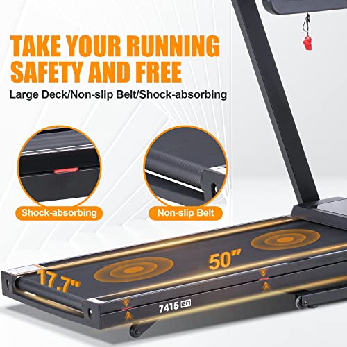 RUNOW Treadmill with Incline, Perfect as Treadmills for Home Walking and Running, Foldable Treadmill Support Bluetooth and Customized Programs