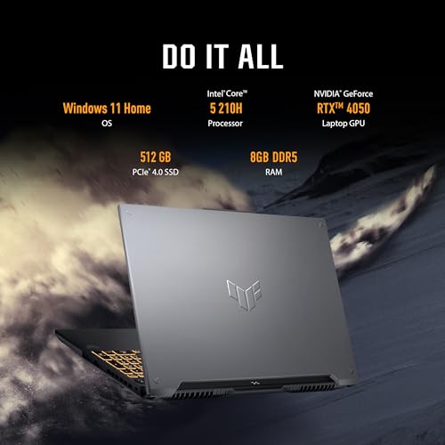 ASUS TUF Gaming F16 (2024) Gaming Laptop, 16” FHD+ 144Hz IPS-Level 16:10 Display, Intel® Core™ 5 210H Processor, NVIDIA® GeForce RTX™ 4050, 8GB DDR5