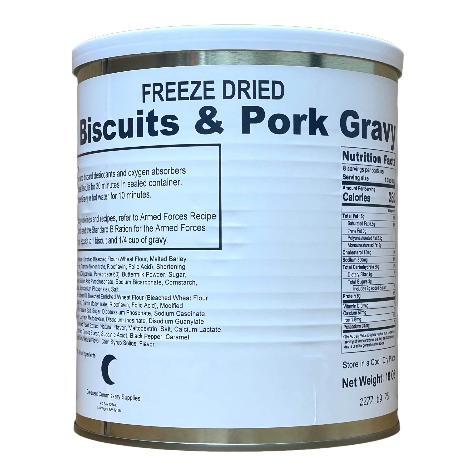 Military Surplus Freeze Dried Holiday Variety Long Term Food Storage and Emergency Preparedness Kits |Survival & Emergency Food | 6 Cans Per Case (2