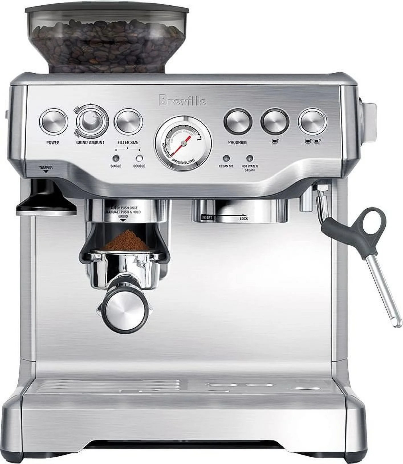 Breville BES870XL Barista Express Espresso Machine, Brushed Stainless Steel, Large - Radiant Selections