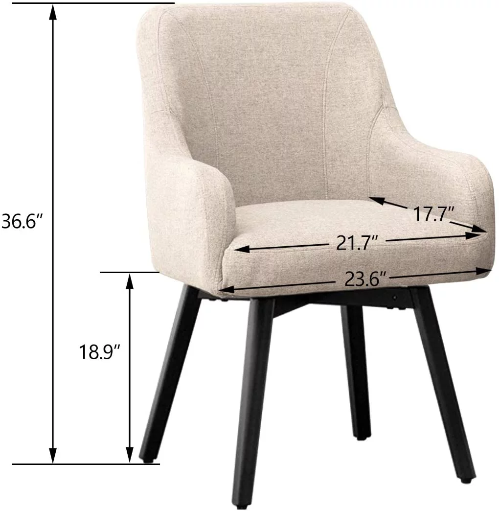Andeworld Swivel Dining Chairs Set of 2 Upholstered Accent Chairs Living Room Chairs Desk Office Arm Chair