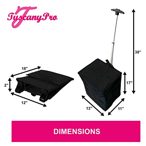 Portable Heavy-Duty Makeup Artist Chair with Umbrella Light Kit - Perfect for Makeup, Salon, Events with 29 Inch Seat Height - Carry Bag Included