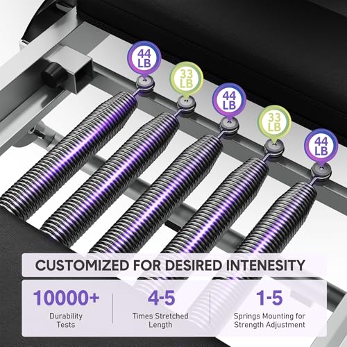 Foldable Pilates Reformer Machine for Home Gym, Wider Pilates Reformer with Spings, Adjustable Pilates Equipment for Women