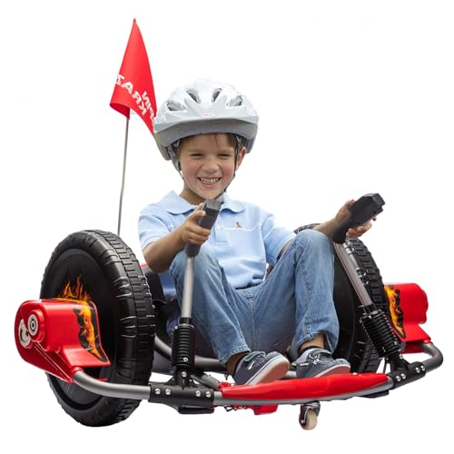 Electric Drifting Go Kart for Kids, 12V Outdoor Ride on Toys with 16-Inch Big Wheel, 360 Degree Spin, Speed of 4.66MPH, Dual Lever Steering