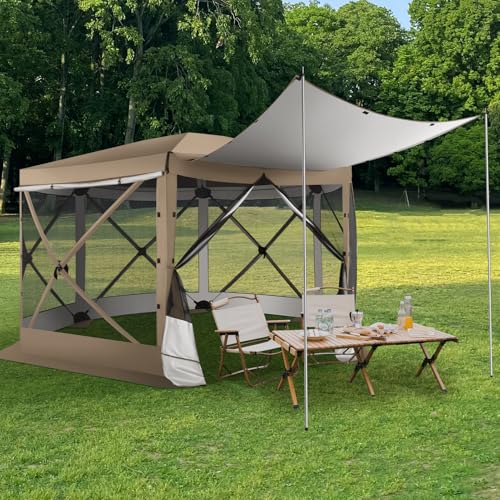 COBIZI 12x12ft Pop up Gazebo Screen Tent Screen House for Camping, Camping Outdoor Screened Gazebo, Canopy Tent
