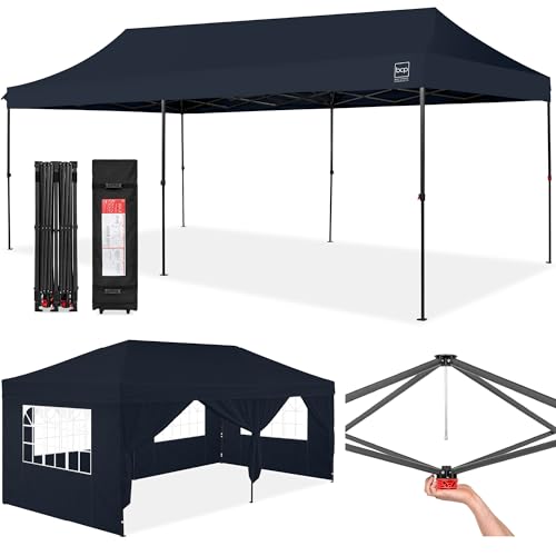 Best Choice Products 10x20 Party Tent, Heavy Duty Waterproof Large Outdoor Event Easy Pop Up Canopy Shelter w/Sidewalls, 1-Button Setup, Wheeled Case