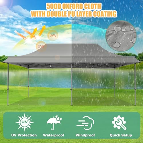 COBIZI 10x10 Pop Up Canopy Tent with Awning