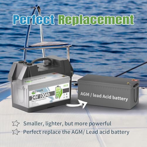 12V 100Ah LiFePO4 Battery, Rechargeabel Deep Cycle Lithium Batteries, 100A BMS with Low-Temp Protection, Perfect for RV, Solar, Boat, Marine