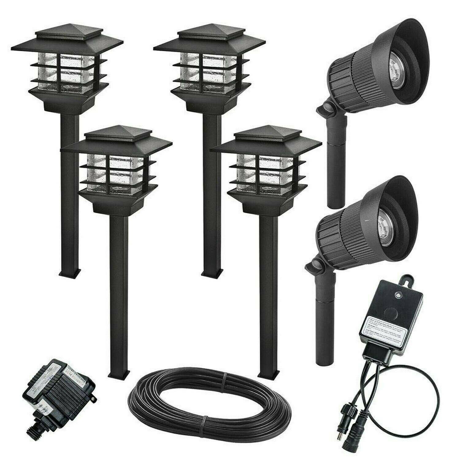 Hampton Bay Low-Voltage Black Outdoor Integrated LED Landscape Zen Path Light