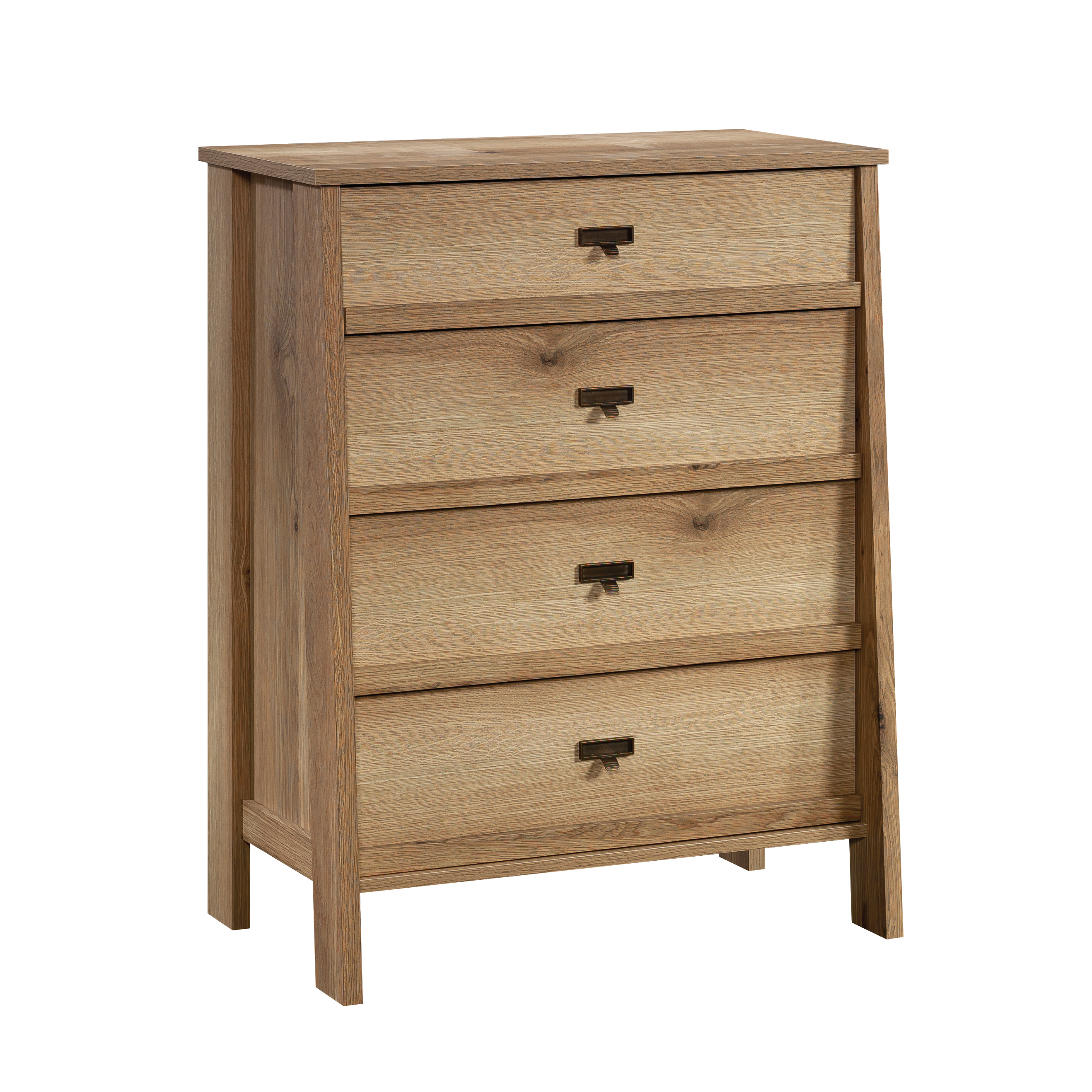 Sauder Trestle 4-Drawer Bedroom Dresser in Timber Oak, Timber Oak Finish