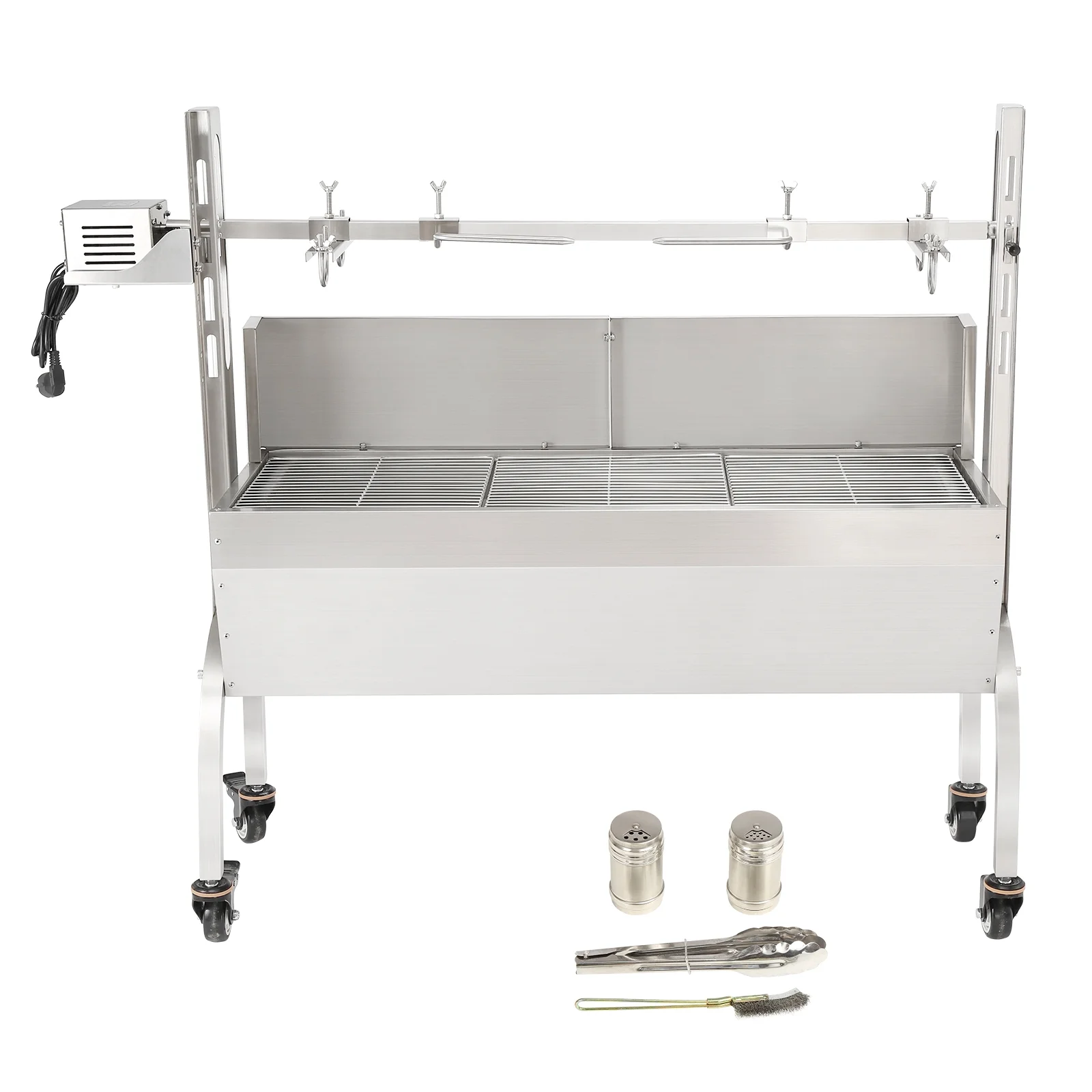 SKYSHALO Roaster Spit Rotisserie BBQ Grill Pig Lamb Chicken Roaster 46 inches 50W 60KG