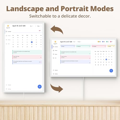 Dragon Touch 15.6" Digital Calendar Chore Chart – 1080P Full HD Interactive Touchscreen, Smart Family Planner